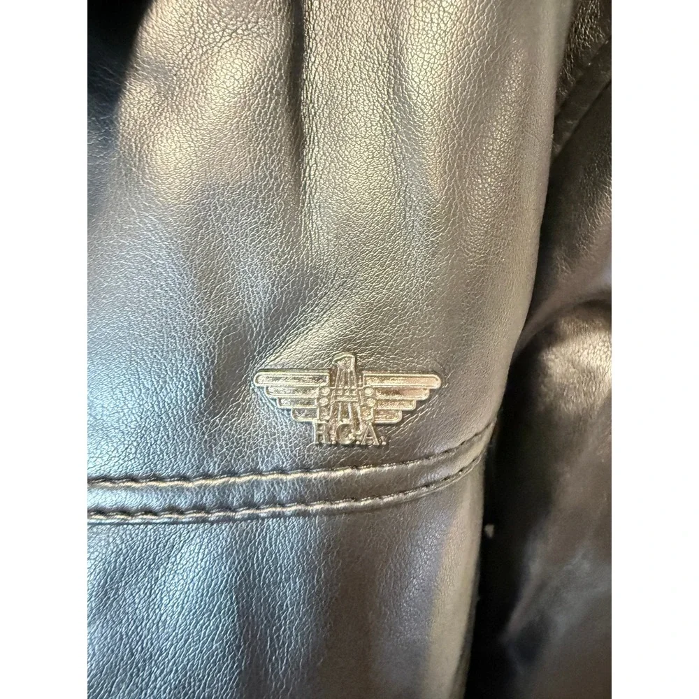 NWT VINTAGE Reportage R.G.A. Black Leather Jacket Car‎ Coat Size Medium